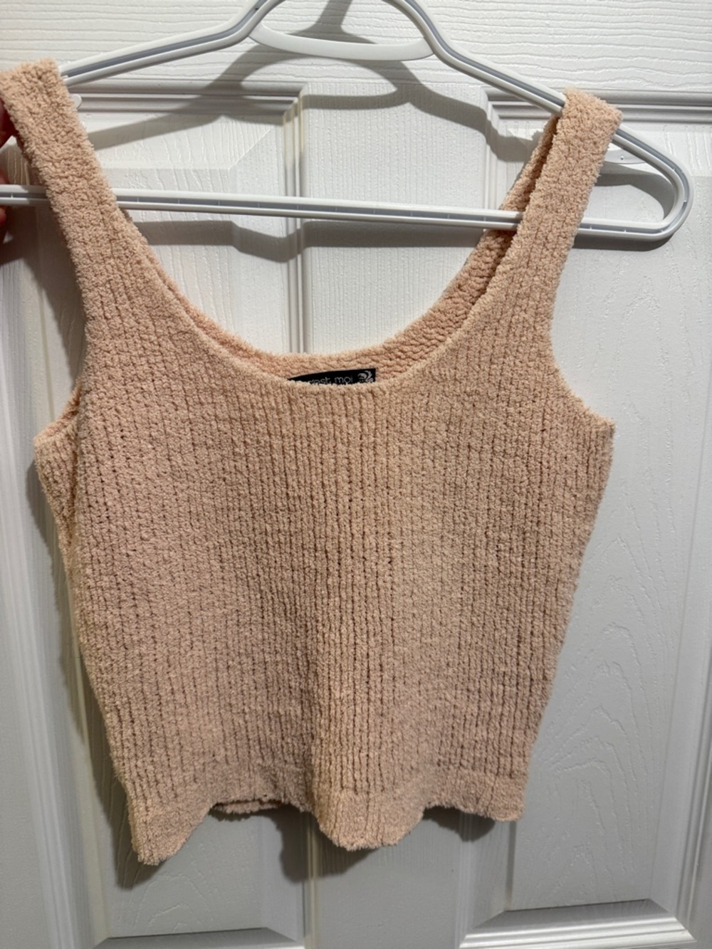Plush Tank Top in Light Blush - Soft Knit Sleeveless